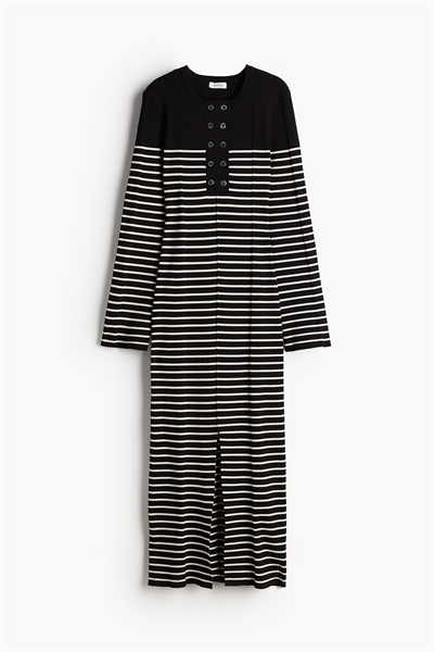 Длинное платье из трикотажа в рубчик 1243228001