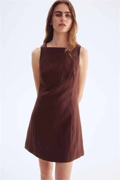 Платье из саржи с квадратным вырезом 1289960003