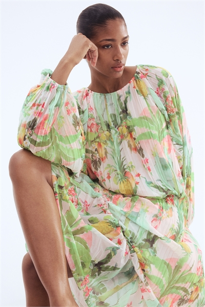 Плиссированное платье макси 1308381002