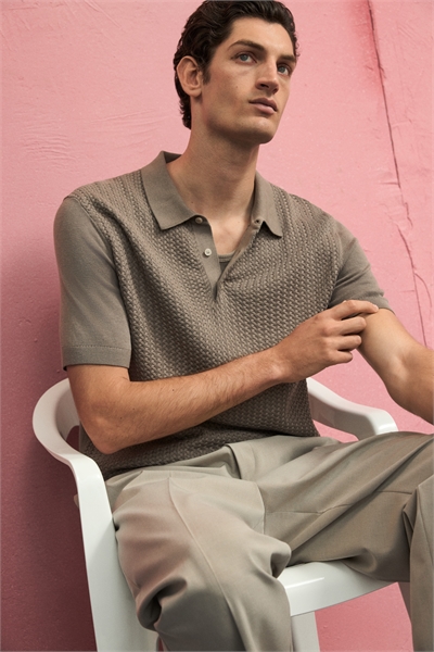 Рубашка-поло Slim Fit Cable-knit 1292861003