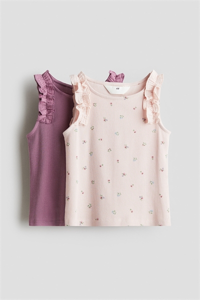 Топы из ребристого хлопка в упаковке из 2 штук 1297191002