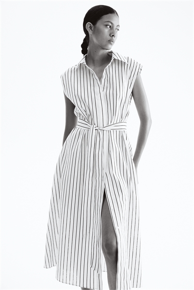 Платье-рубашка из льняного бленда 1293989002