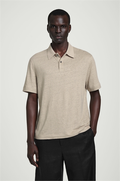 Рубашка-поло из трикотажного льна 1281638001