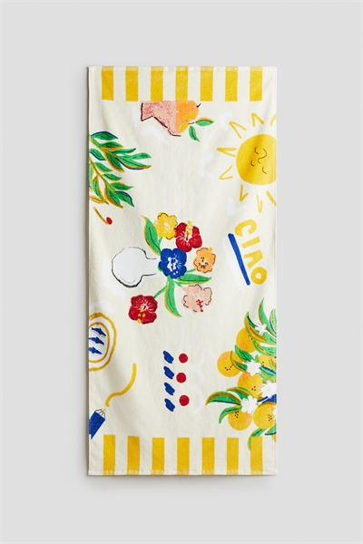 Хлопковое махровое банное полотенце с рисунком артикул 1300737001