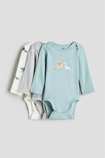 Боди из трикотажа с принтом, 3 штуки 1265824004