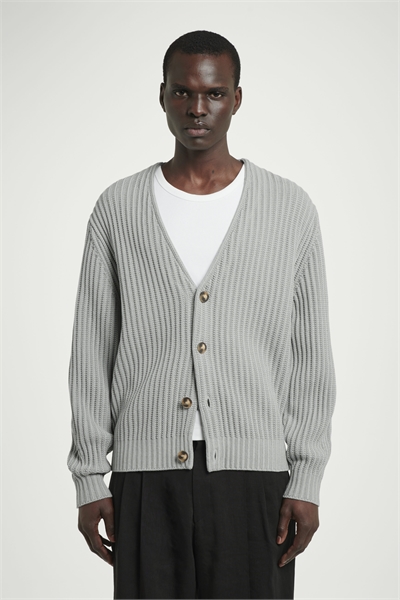 Кардиган с круглым V-образным вырезом из шелка и хлопка 1271755001