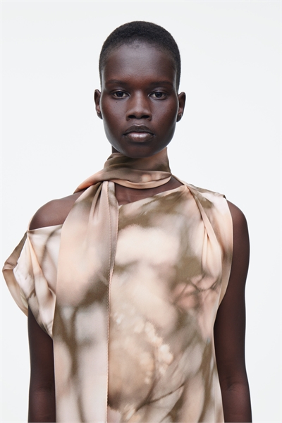 Шелковый шарф с принтом 1283915001