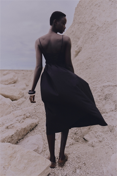 Хлопковое платье на бретельках 1268173004