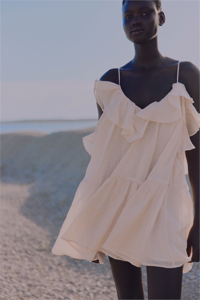 Расклешенное платье из рами 1298079001