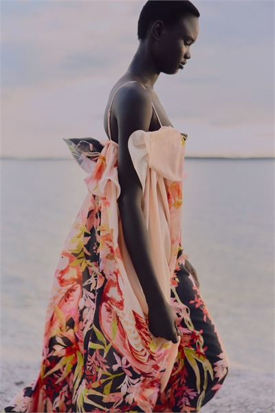 Платье на бретелях с отделкой воланами 1298080001