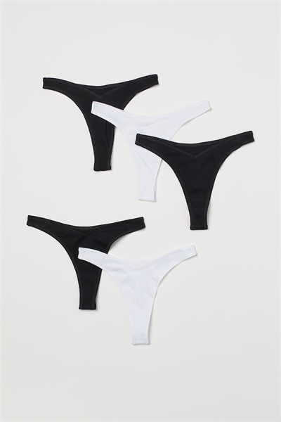 Трусы-стринги с ребристой поверхностью в упаковке из 5 штук 0875635018