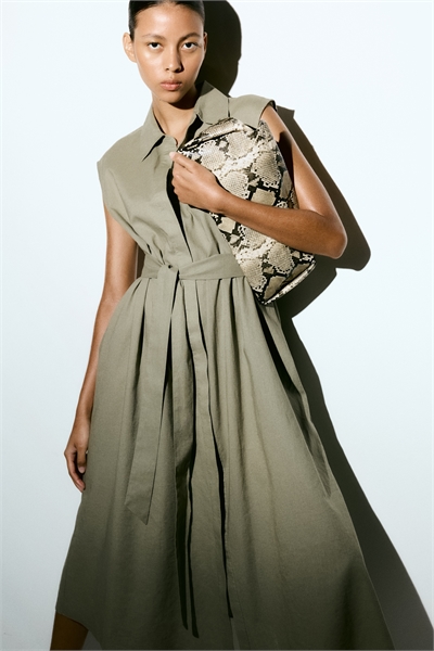 Платье-рубашка из льняного бленда 1293989001