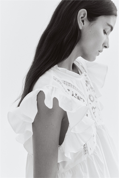 Блузка из хлопка с вышивкой 1296697002