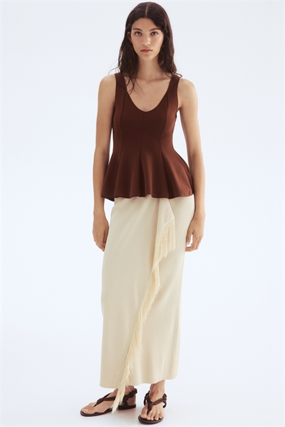 Топ с пеплумом из интерлока 1293317002