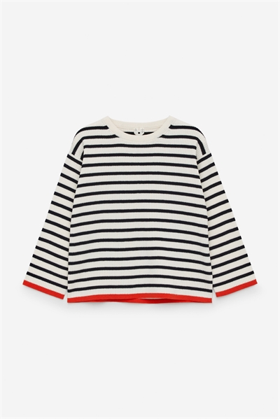 Хлопковый джемпер с ребристой вязкой 1259691001