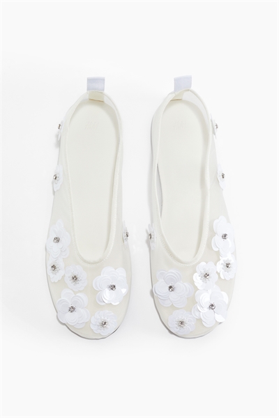 Балетки из сетки с аппликацией 1295470002