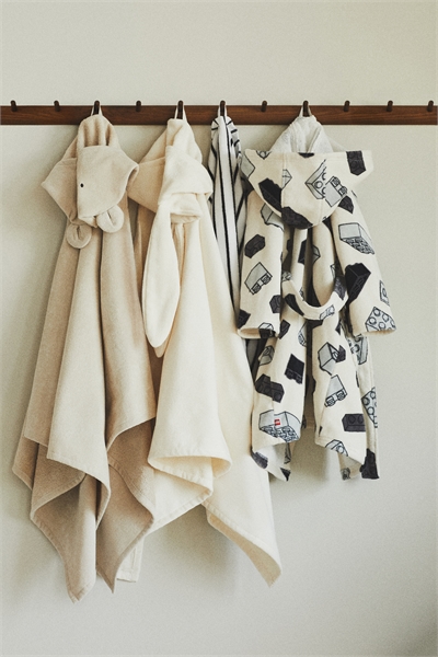 Махровый халат из хлопка с принтом 1268945001