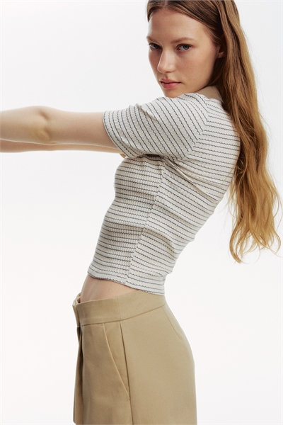 Рубашка-поло из ребристого трикотажа 1308149002