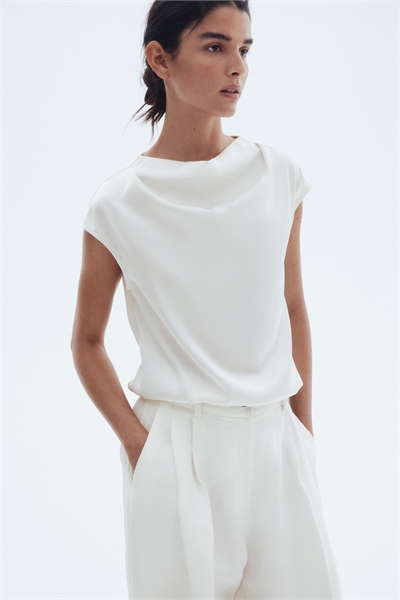 Атласная блузка с рукавами 1295553003