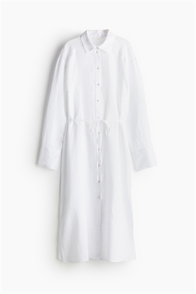 Льняное платье-рубашка 1216689001