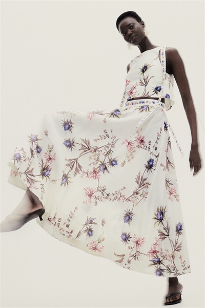 Юбка из льняного бленда 1273378001