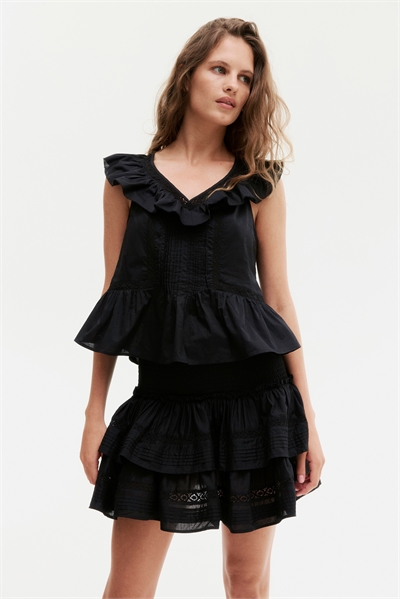 Многоярусная юбка с кружевными вставками 1271528005