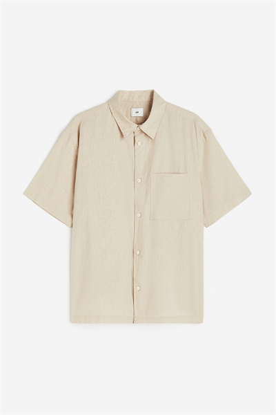 Рубашка с короткими рукавами из льняного бленда с расслабленным кроем 1036745021