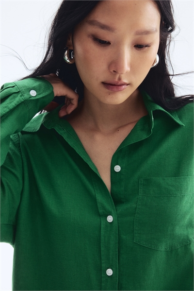 Рубашка из льняной смеси 1213682024