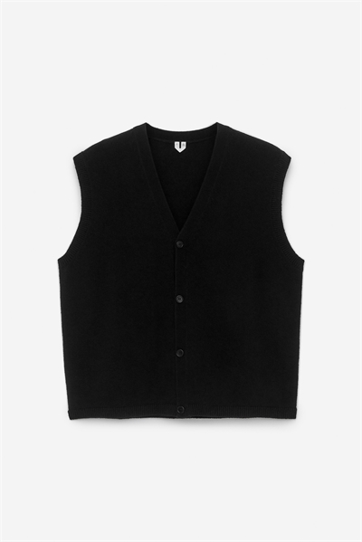 Жилет-кардиган из шерсти и хлопка 1268187001