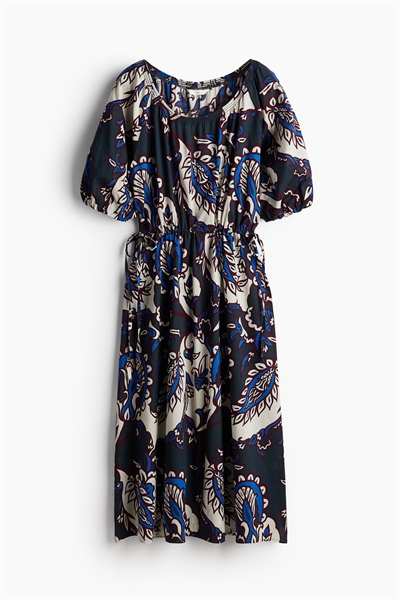 Хлопковое платье с завязками на талии 1239394002