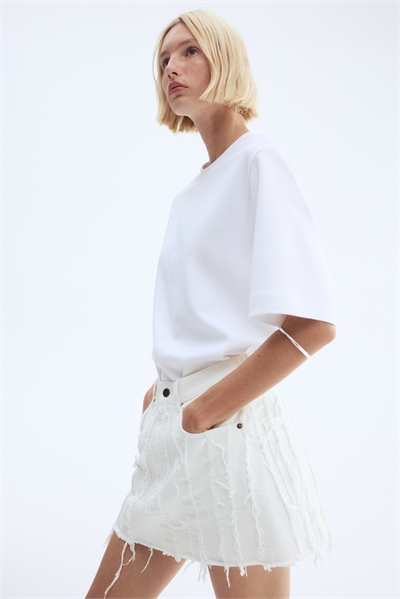 Мини-юбка из потертого денима 1294403001