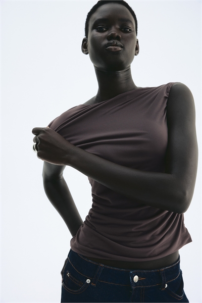 Драпированный топ с рукавами-капюшонами 1300538001