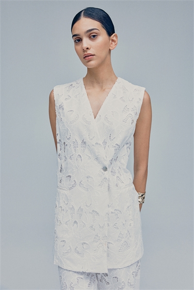 Жилет из ткани Broderie anglaise 1265113001