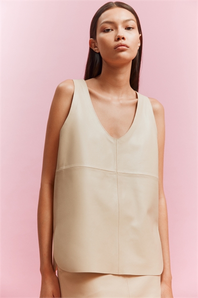 Кожаный топ-майка 1288088001