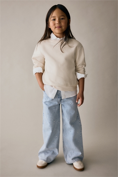 Джинсы с широкими штанинами с узором из мелких деталей 1301231001