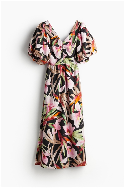 Платье из льняного бленда 1229135002