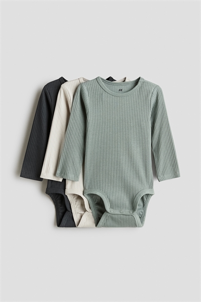 Три комплекта ребристых боди 0993598049