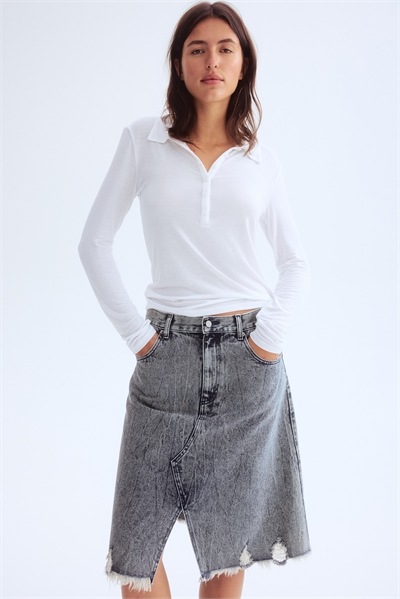 Джинсовая юбка с потертыми деталями 1297716001