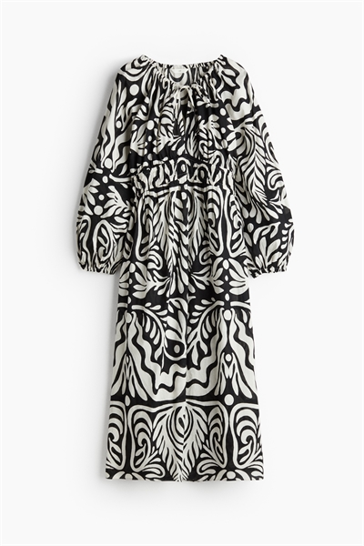 Хлопковое платье с воздушными рукавами 1239393002