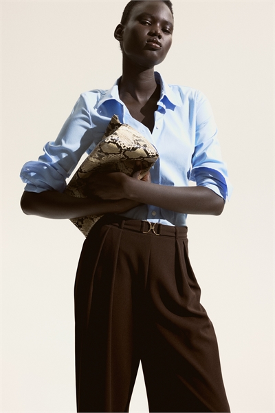 Приталенные брюки с пряжкой 1224090012