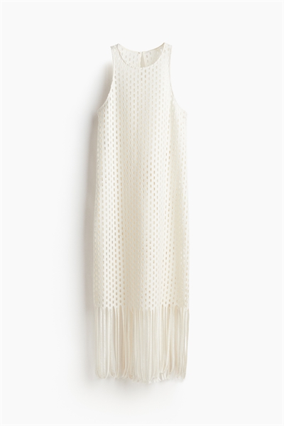 Трикотажное платье с отделкой бахромой 1213133001