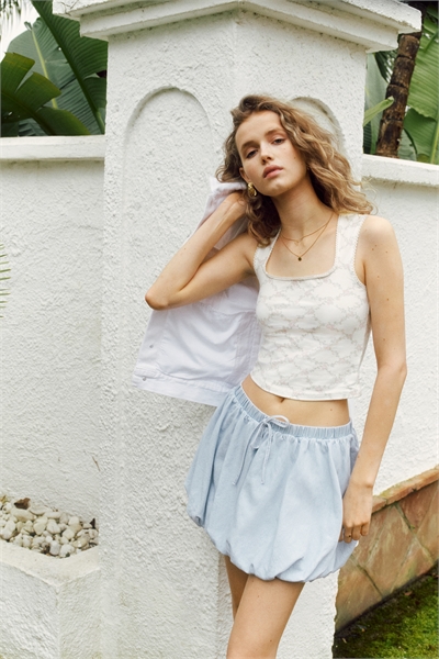 Жилетный топ с отделкой пико 1259458006