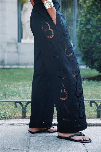 Брюки с отделкой бродери англез 1289994002