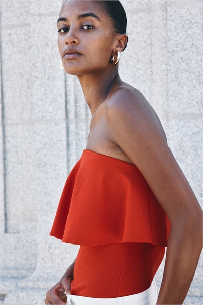 Топ-бандо из интерлока с воланами 1295751004