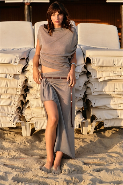 Асимметричная вязаная юбка 1299580001