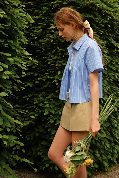 Плиссированная рубашка из поплина 1308416001