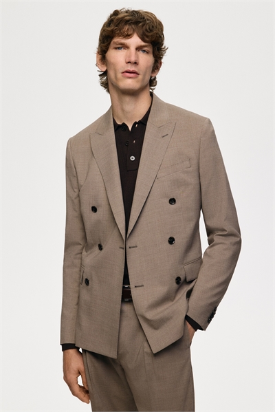 Двубортный пиджак из шерстяного бленда Regular Fit 1284237001