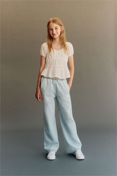 Джинсы с широкими штанинами 1292728001