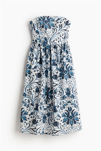 Хлопковое платье-бандо 1241399004