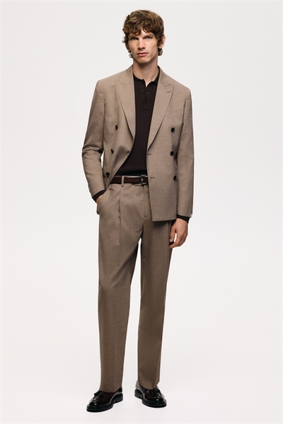 Костюмные брюки из шерстяного бленда Regular Fit 1284240001